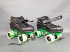Rock Skates Gt-50 Black   Green Quad Roller Skates Sz 7 W  Twister Wheels In Box