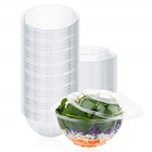 32 Oz Disposable Plastic Salad Bowls containers With Airtight Lids