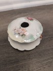 Antique Vintage Hair Receiver Porcelain Hand Painted Roses Pink Floral Germany