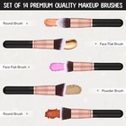 Bestope Make Up Brush Set Of 14 Pieces - Rose Gold  hz124g-veuk 