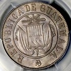 1870 Pcgs Unc Guatemala 50 Centavos Sun Volcanoes Silver Coin  26070301d 
