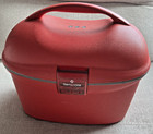Vintage Samsonite Red Hard Shell Train Case Vanity Cosmetic Luggage Carry On