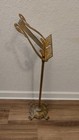 Vintage Brass Sheet Music Stand Ornate Adjustable Lyre Harp Shape Footed