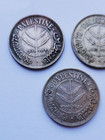 Lot Of 3 Palestine British Mandate Coins 50 Mils 1933 1939 1940 Km6 Silver