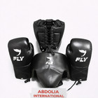 Professional Boxing Set Leather Gloves Headgear Groin Guard Sparring Training