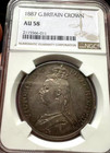 Great Britain 1887 Queen Victoria Crown Ngc Au-58
