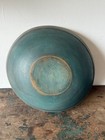 Early Antique Wood Bowl Old Blue Paint