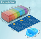 Round 7 Day Pill Box Organizer For Medicine Travel Case Holder Weekly Day night