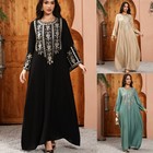 Women Dubai Dress Abaya Eid Ramadan Party Long Muslim Embroidery Vestidos Robe
