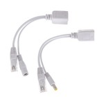 1pair Power Over Ethernet Passive Poe Injector Splitter Adapter Cable Kit White