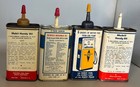 Four Vintage Handy Oil 4 Oz Cans - Mobil Richfield Sunoco