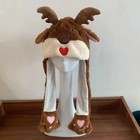 Cute Christmas Plush Hat Green Monster Santa Claus Deer Winter Warm Cap Kids