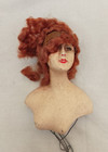Antique Art Deco Bisque Half Doll Boudoir With Mohair Wig