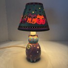 Laurel Burch Cat Lamp Colorful Whimsical 7  Table Light W  Shade
