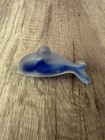 Hand Blown Art Glass Dolphin Figurine Blue Clear 4  Ocean Sea Animal Decor