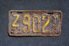 1930 Minnesota Short License Plate   Z 902