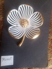 Vintage Filligree Money White Five Pedal Flower Pin