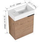 18   Floating Wall-mounted Bathroom Vanity Cabinet W  Resin Sink For Small Space
