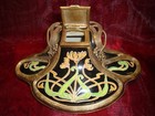 Art Nouveau Style Inkwell Flower Art Deco Style Porcelain Bronze Ceramic