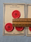  6  Red Plastic 1 1 8  Round Buttons On Card Unused Nos Vintage