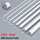 2mm-8mm White Abs Round Hollow Tube Styrene Plastic Pipe Diy Model Crafts 250mm