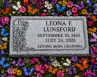 Custom Gray Granite Flat Grave Marker Cross Memorial Headstone