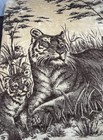 Vtg San Marcos Mexico Blanket Tiger Cub Brown Reversible Cobija Super Soft 75x75