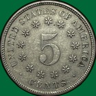 1883 Shield Nickel Almost Uncirculated Au Coin  32025