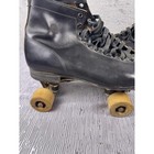 Vintage Chicago Mens Rink Roller Skates Size 9 Black Leather Quad Arrow Wheels