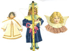 Antique Look Victorian Paper Scrap Girl Christmas Ornament Lot Handmade Vintage