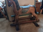 Antique Hobby Horse Glider Hand Carved Wooden Folk-art 2   7    X 2 11 