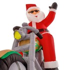 7 5 Ft Inflatable Santa Claus Motorcycle Led Lights Yard Decoration