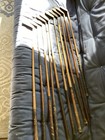 Antique Hickory Wood Shaft 10 Long Irons For Display Only Golf Clubs
