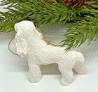 Resin Small White  Poodle Dog Christmas Ornament