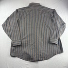 Vintage Le Tigre Shirt Mens Xl Brown Black Striped Long Sleeve Button Up Preppy