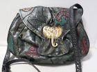Pm2 Vtg 80 s Nas Leather Patch Frog Skin Pattern Bag Purse Gold Elephant Hobo
