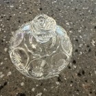 L E Smith wright Clear Pressed Glass Moon And Stars Covered Candy Dish W  Lid 