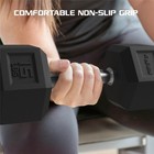 Fitrx 20lb Pair Rubber Hex Dumbbell Set Steel Handle Anti-roll Home Gym Weights 
