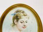 Rare Vintage Beer Tray Victorian Lady Butterfly Oval Lithograph 16 5x13 5