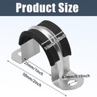 10 Pcs 1 Inch Reinforced Rigid Pipe Strap Zinc Plated Steel  Rubber Cushioned