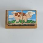 Melissa   Doug Wooden Farm Sound Blocks 6-in-1 Cube Puzzle No Sound   As Is