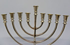 Large Silver Tone Menorah Hanukkah Judaica 12  Tall X 12  Long 