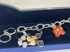 Nib Swarovski Crystal Enamel Mickey Mouse Charm Bracelet Silver Tone W charms 