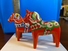 2 Vintage 4 5  Swedish Dala Horses  Hand Carved And Painted tillv  Nils Olsson