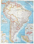 1960-2 National Geographic Map South America Sa Brazil Argentina February B a 