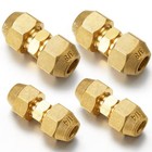  4 Pcs Copper Pipe Extension Joint Connectors Pipe Coupling Adapters 1 4  3 8 