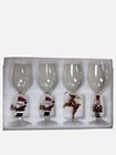 Neiman Marcus Clear Figural Christmas Holiday Mixed Wine Glass Set Of 4   