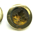 Vintage Metal Glass Center Maple Leaf Design Buttons Wire Shank