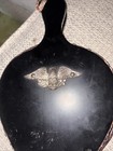 Vintage Wood And Leather Fireplace Bellows With Brass Bald Eagle