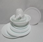 Vintage Corelle Winter Frost White Dishes Plates Bowls Cups Tray 29 Piece Set